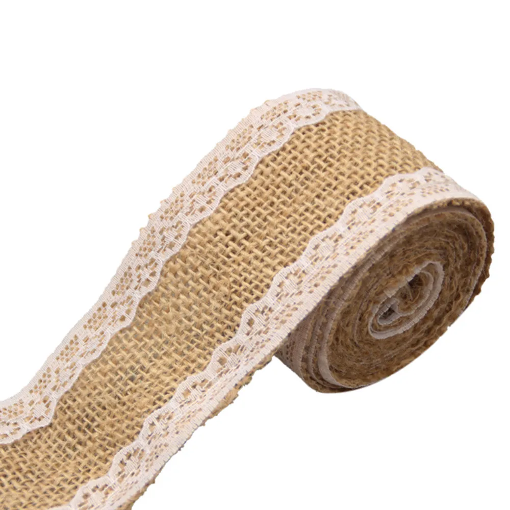 Beige C Ручной работы DIY свадебное рождественское кружево Мешковина в рулоне кружево пеньковая веревка украшение ремесло Мульти Стиль вьющиеся кружева лента# YL10 - Цвет: Beige C