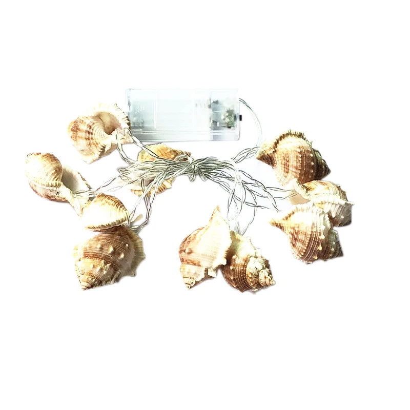 

3M Attery Operated Led String Lights,Ocean Real Conch Beach Themed 20 Warm White Leds for Indoor,Birthday,Wedding,Parties
