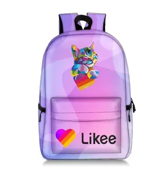 

17 inch Likee Backpack "LIKEE 1 (Like Video)" Russia Style Floral Bookbag Harajuku Laptop School Bags for Teenage Girls Bag Pack