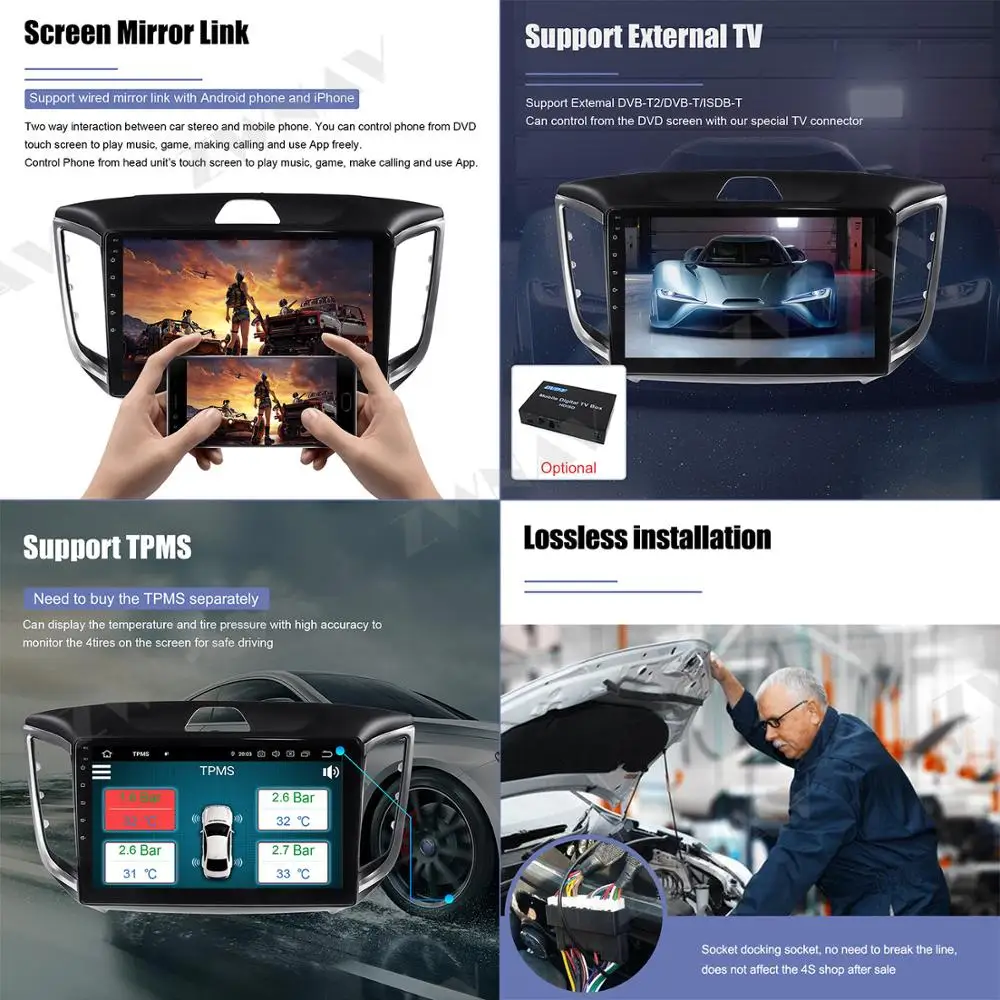 Ips DSP Android 9,0 Автомобильный мультимедийный плеер для hyundai IX25- gps ГЛОНАСС навигация Радио стерео головное устройство wifi карта