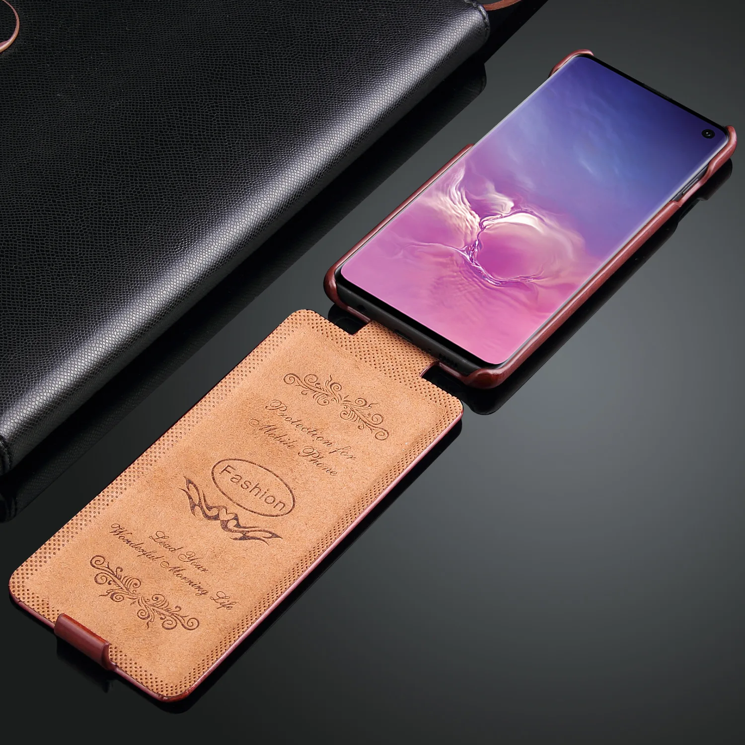 Роскошный кожаный Вертикальный флип-чехол для samsung Galaxy S10 S7 Edge S9 S8 Plus Note 8 Бизнес открытый раскрывающийся чехол S10 S9
