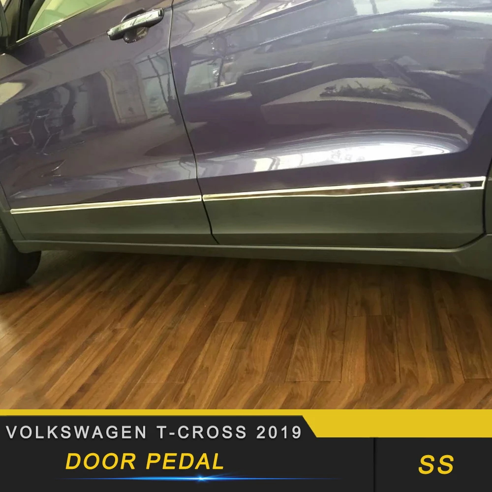 Для Volkswagen T-CROSS автомобильный Стайлинг двери ворота боковой педали порога крышка стикер рамки внешние аксессуары