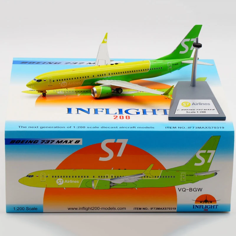 1:200 InFlight200 S7 Airlines B737-8Max VQ-BGW With Stand IF737MAXS70319 