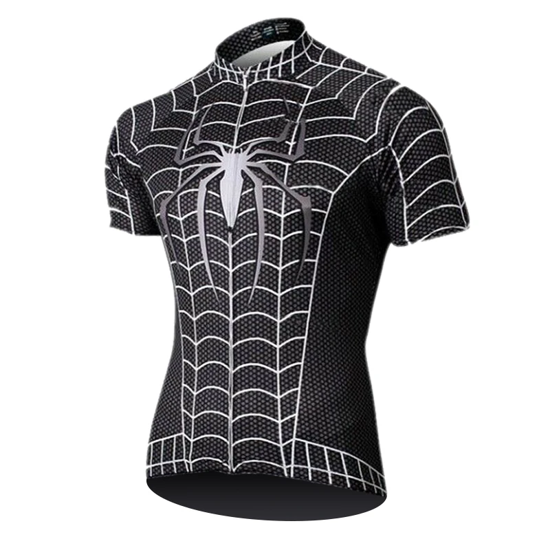 Мстители Велоспорт Джерси Набор для детей Pro детская дышащая одежда для велоспорта Ropa Ciclismo Майо велосипед высокого качества одежда - Цвет: Spider Man Black