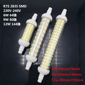 

10pcs Dimmable R7S led corn light 6w 9w 12w smd2835 64pcs 80pcs 144pcs 220v 230v 78mm 118mm 135mm