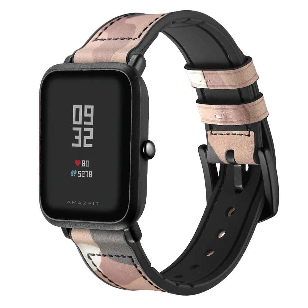 Кожаный силиконовый ремешок для наручных часов Huami Amazfit Bip Молодежные часы 20 мм ремешок для часов браслет