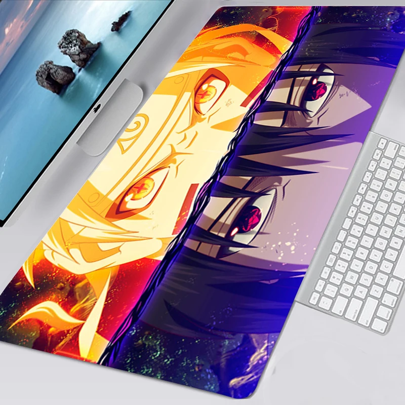Anime Mouse Pad Gaming Accessories Gabinete Gamer Keyboard Desk Mat Non-Slip Laptop Mousepad Kakashi Gaara Sasuke Design-Narutos |