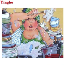 Полный квадратный/круглый 5D DIY фото на заказ алмазная живопись кухня Толстая Леди Алмазная вышивка Алмазная мозаика, Рождественское украшение