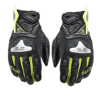 

Motorcycle Racing Gloves Titanium Real Leather Touch Screen Off Road Motorbike Riding Gloves Windproof Waterproof