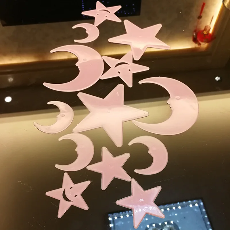 100 шт. светится в темноте игрушка 3 см светящиеся звезды наклейки на стену игрушки для спальни флуоресцентная пластиковая декоративная живопись ПВХ наклейки - Цвет: C Pink