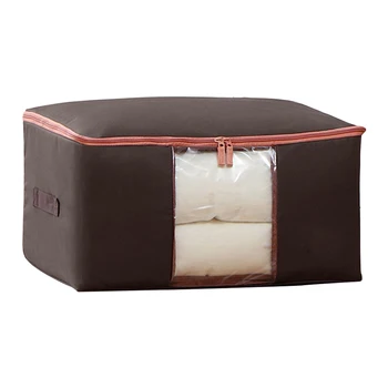 

With Handles Visible Window Oxford Cloth Zipper Closure Wear Resistant Waterproof Storage Bag Home Organizer Clothes Quilt