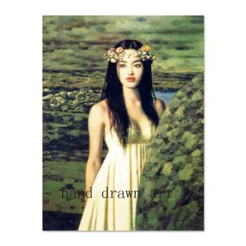 

Artist's original high-quality perfect hand-painted oil painting on canvas: beautiful oriental girl