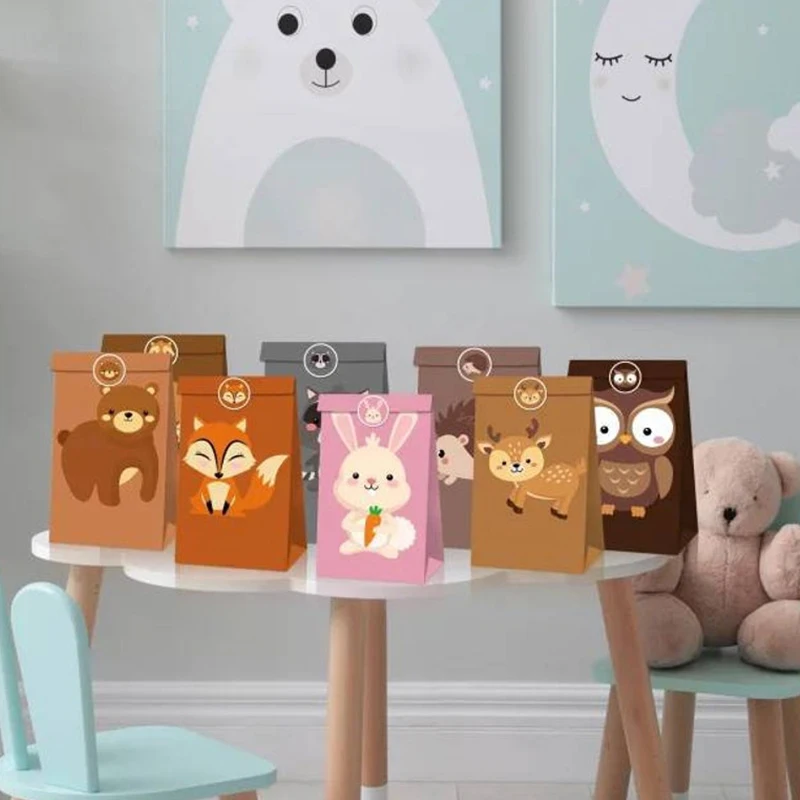 

Woodland Animal Party Theme Favor Box Digger Candy Gift Box Cupcake Box Birthday Event Party Decorations Container Supplies