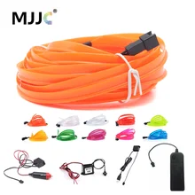 EL проволочный светильник 1 м 2 м 3 м 5 м светодиодный неоновый светильник 3 в 5 в 12 В EL канатная трубка Светодиодная лента с инвертором для автомобиля Танцевальная вечеринка велосипед Декор Светильник ing