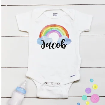 

Custom Name Rainbow Baby Onesies,Personalized Name,Take Home Outfit,Coming Home Outfit,Rainbow Bodysuit,Baby Shower Gift
