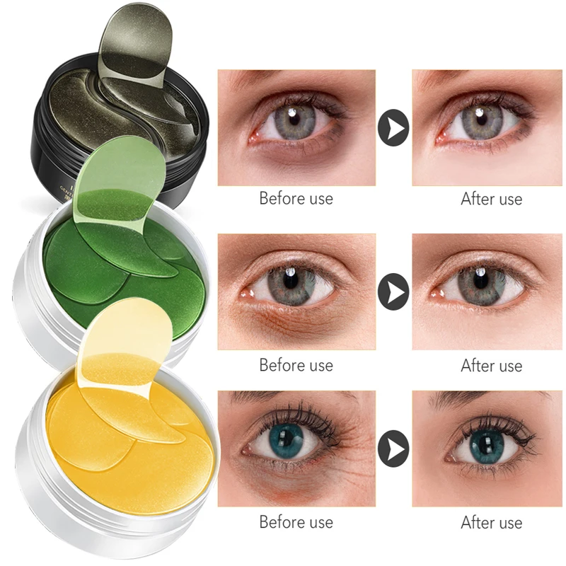 60PCS Anti Wrinkle Eye Mask Eye Patches Mask Crystal Collagen Under the Eyes Sleep Mask Remove Dark Circles Hydrogel Patch