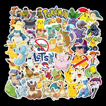 

50pcs/set Game Pokemon Go Stickers Cosplay Prop Accessories Pikachu PVC Decal Waterproof Cartoon Collect Sticker