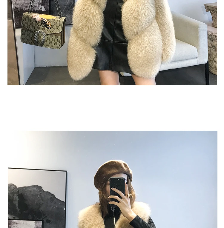 ZDFURS* новые зимние куртки женские длинные жилеты из лисьего меха топы из натурального Лисьего меха модные уличные повседневные меховые жилеты