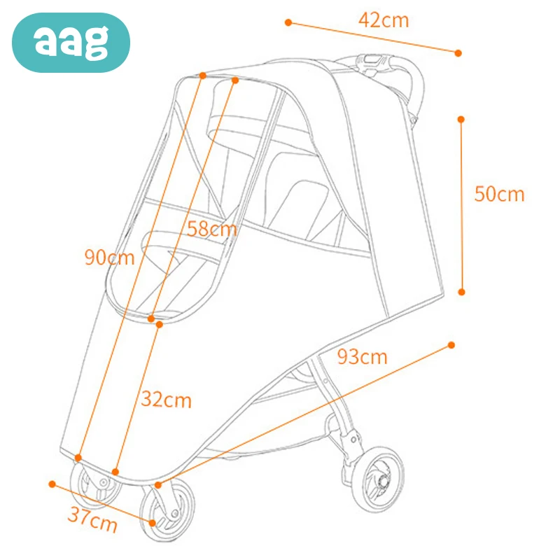AAG аксессуары для детских колясок водонепроницаемый дождевик EVA ветрозащитная теплая дождевик для детских колясок дождевик для тележки с окошком
