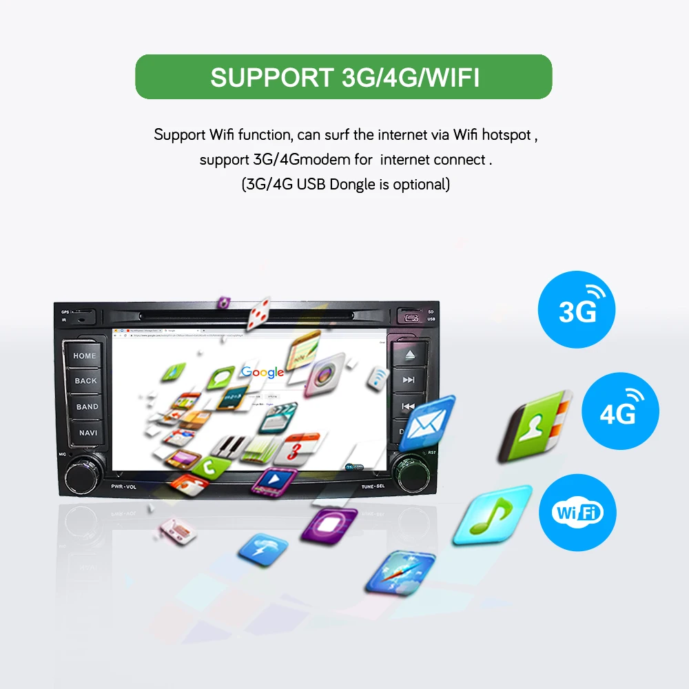 Sale BONROAD Android 9.0 Car DVD Multimedia Player For Volkswagen forTouareg  GPS Navigation Radio with RDS Radio DSP RAM 4G 13
