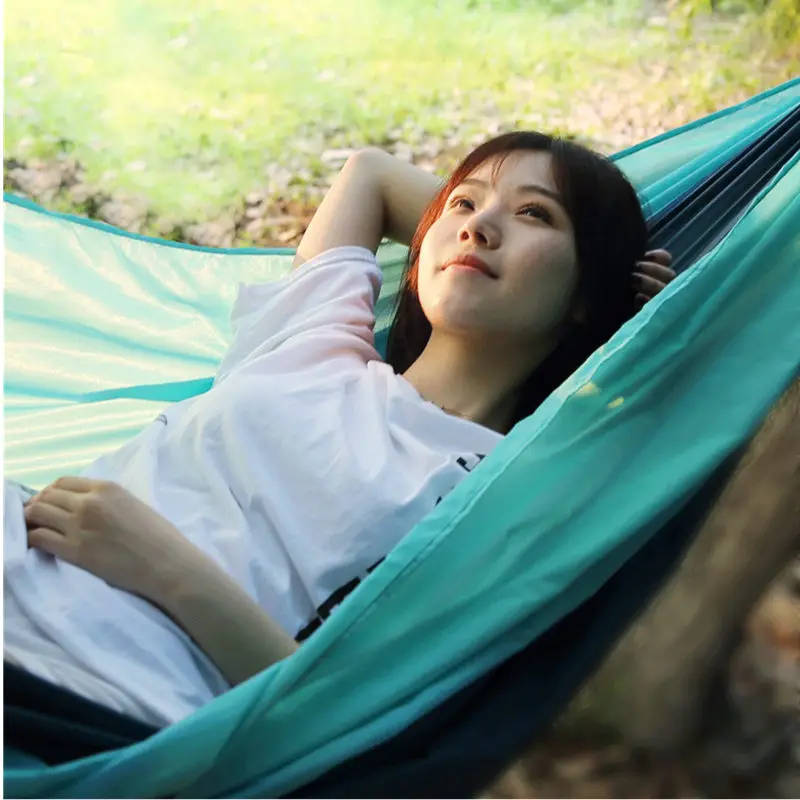 ZaoFeng Hammock Swing Bed 1-2Person Anti-rollover Hammocks Max Load 300KG for Outdoor Camping Swings Parachute Cloth