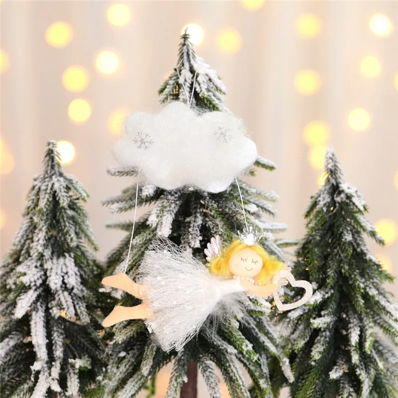 Рождественские украшения для дома, серое, белое, милое облако, ангел, кукла, украшения для рождественской елки, кулон, новогодний декор, подарки для детей - Цвет: A1