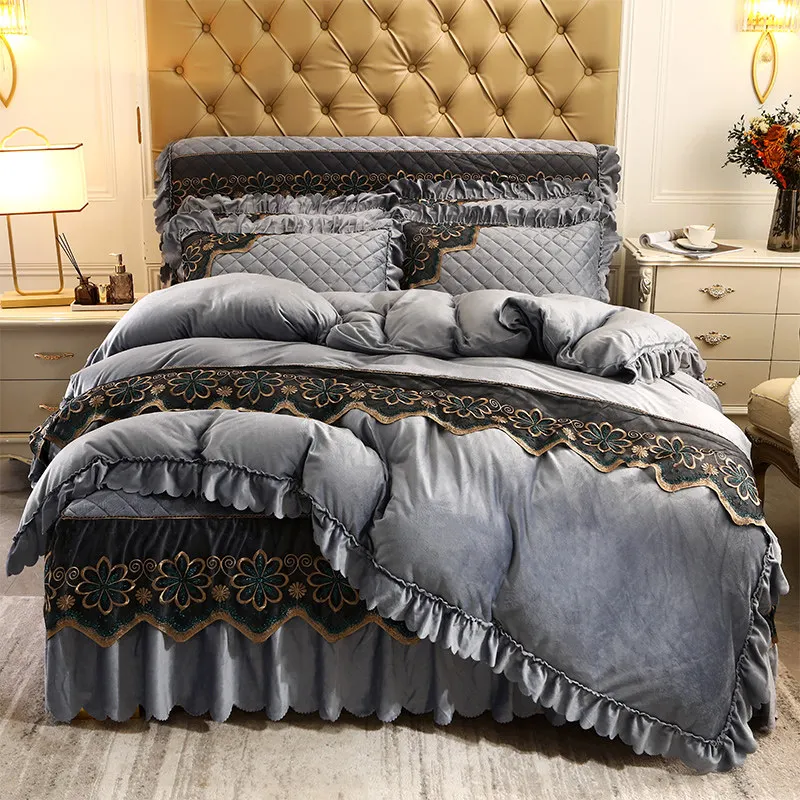 Crystal Velvet Lace Bedding Set 2
