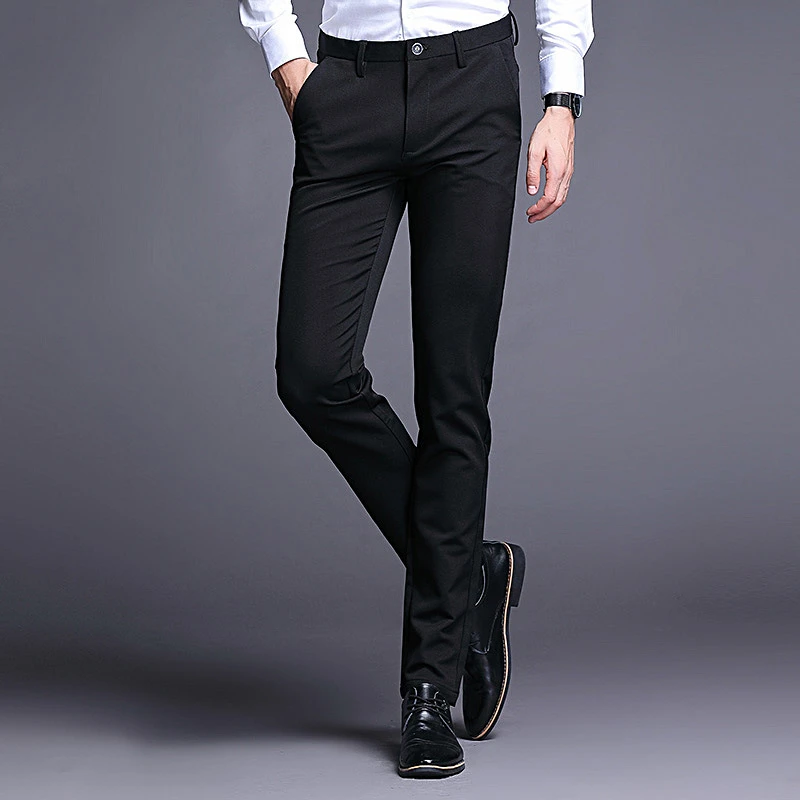 black skinny dress pants men