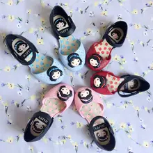 cute princess girl sandals children's closed-toe plastic jelly shoes with scented beach kids slippers