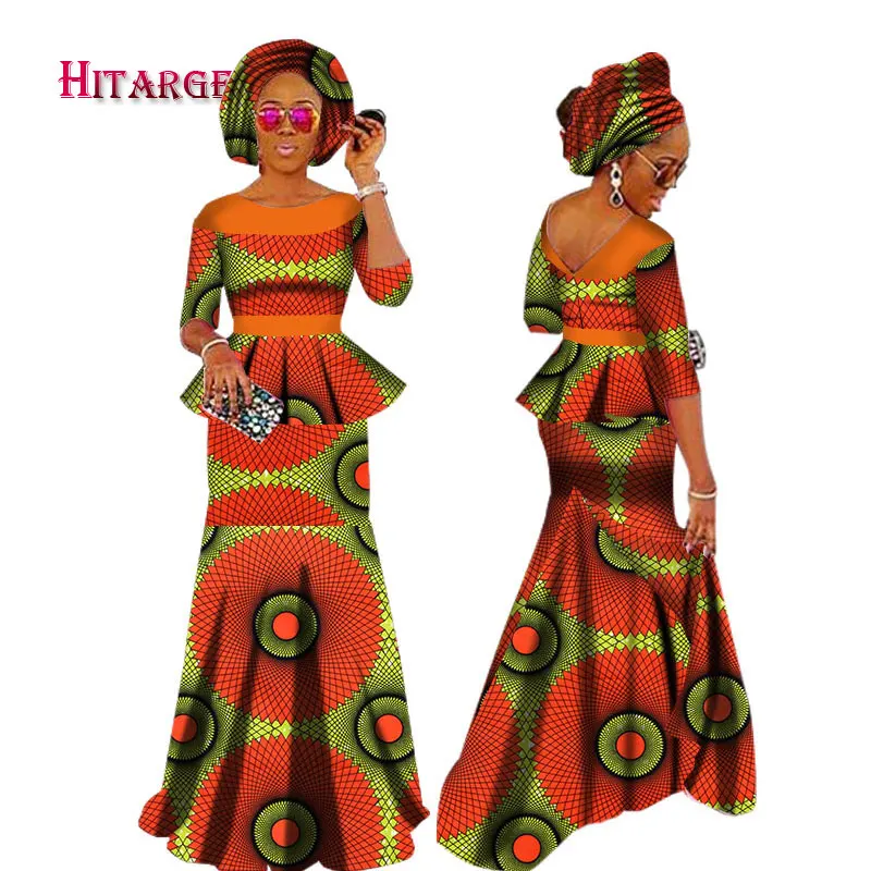Осенние африканские платья для женщин индивидуальный заказ Женский комплект с