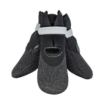 

4 Pcs/set Pet Dogs Winter Black Shoes Rain Snow Boots Waterproof Booties Socks