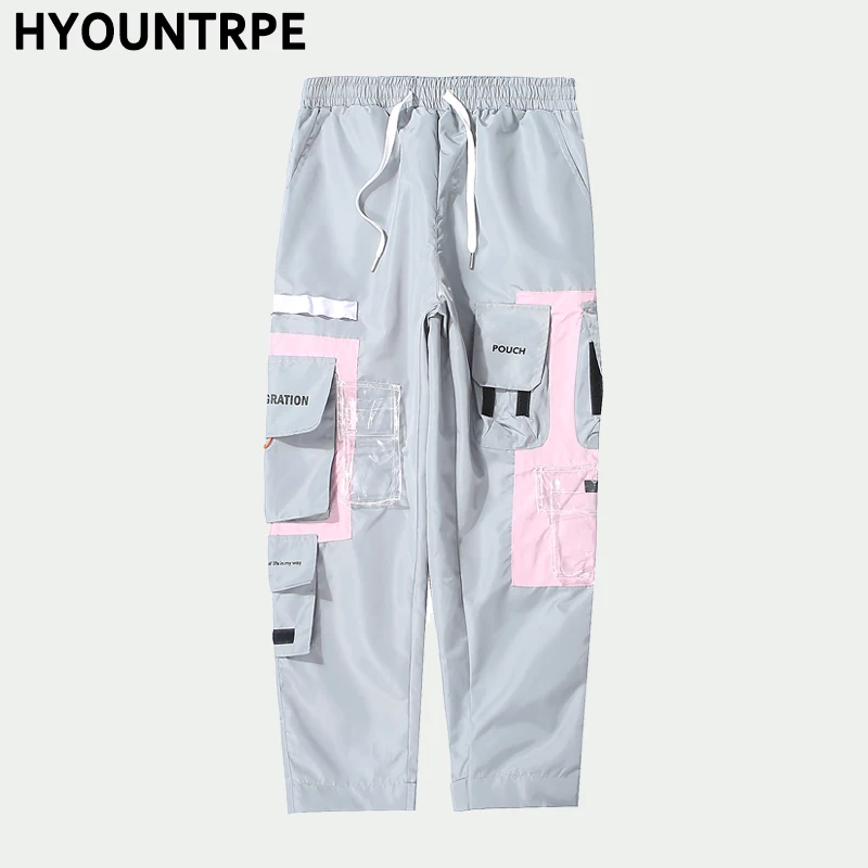 Pants Комплекты из 2 предметов Мужской пуловер карго спортивный костюм с карманами военные куртки и свободные брюки с эластичной талией осенние хип-хоп комплекты - Цвет: Pants