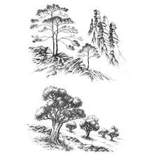Tree Clear  Stamps Scrapbooking Crafts Decorate Photo Album Embossing Cards Making Clear Stamps New