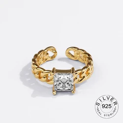 Vintage Gold - Color 925 Sterling Silver Engagement Ring (Pink)