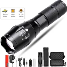Lanterna led mais poderosa, ultraclara t6/l2/v6, para bicicleta, com zoom, pilha aaa 18650 bateria à prova d'água