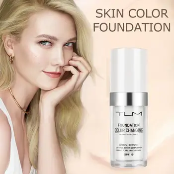 

TLM Foundation Color Changing Makeup Base Liquid Cover Concealer Professional Long-lasting Makeup Skin Care Foundation TSLM2