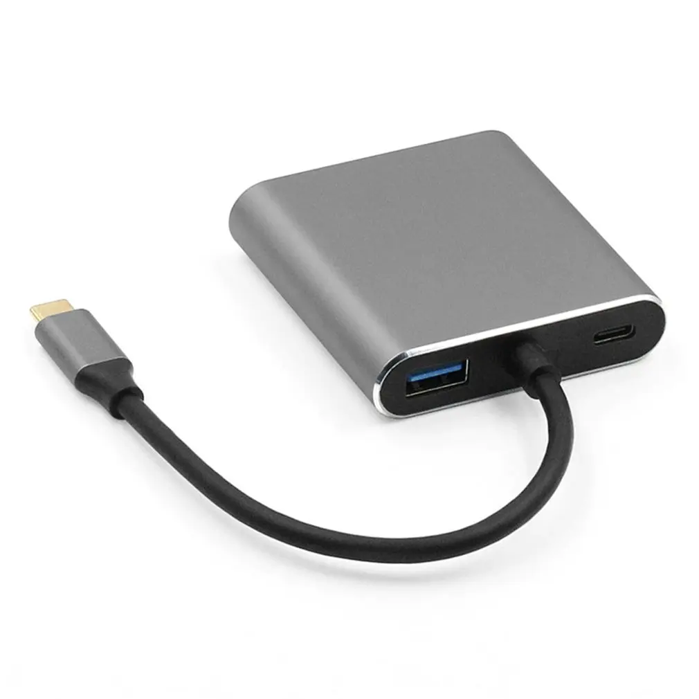 Lightweight Portable 4 in 1 USB Type C To HDMI 4K VGA USB 3 0 Headphone Hub Multiport Adapter USB C Hub Adapter