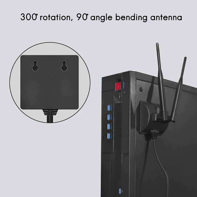HOT-2.4G/5G Dual-Band Antenna with 6.5Ft Extension Cable 6DB Magnetic Base Wireless Network Card WIFI SMA Antenna