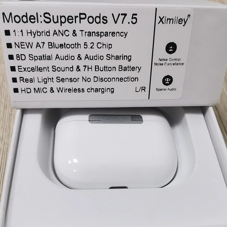 Наушники Superpods v7 5 v6 v5.5 tws bluetooth 2 fones de ouvido a7 bes 2300zp chip 6d Ауди | Электроника