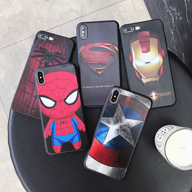 Мягкий чехол для iPhone 11 Pro Max XR XS 7 8 Plus X с изображением Железного человека |