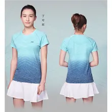 Li-Ning/мужские футболки для бадминтона, футболки с коротким рукавом и круглым вырезом, дышащие удобные спортивные футболки с подкладкой AAYN169 CAMJ18