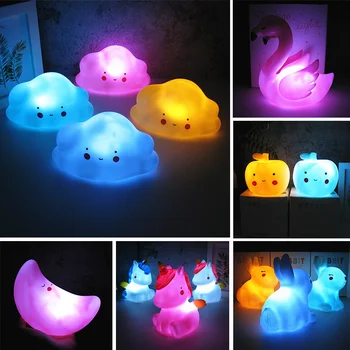 

Children LED Night Light Moon Cloud LED Decorative Nightlamp for Baby Bedroom Decoration Unicorn Animal Light Kids Xmas Gifts