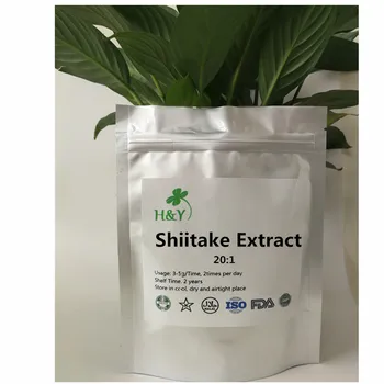 

150-1000g 100% Pure Shiitake Mushroom Extract 20:1 Powder Support Immune Function;High quality a