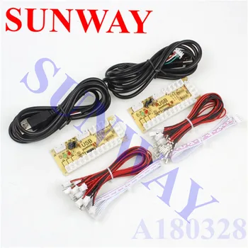

2PCS DIY Arcade Zero Delay USB Encoder to PC Joystick and Button For MAME & Fight Stick Controls Encoder Board + Wire Cables