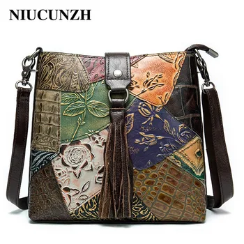 

NIUCUNZ Women's Shoulder Bags women's genuine leather handbags Bags for Women Designer Crossbody Messenger Bag Leather Bag Woman
