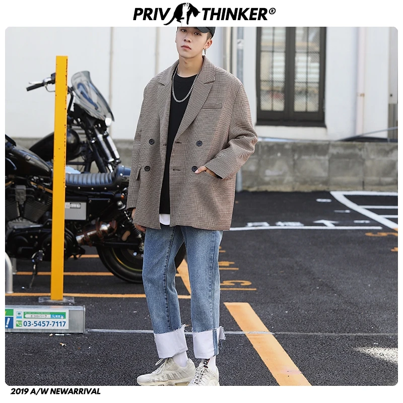 Privathinker, Мужская Осенняя Корейская уличная одежда, блейзеры, куртка,, Мужская s Harajuku, Блейзер, мужской блейзер с длинным рукавом, свободный, модная одежда