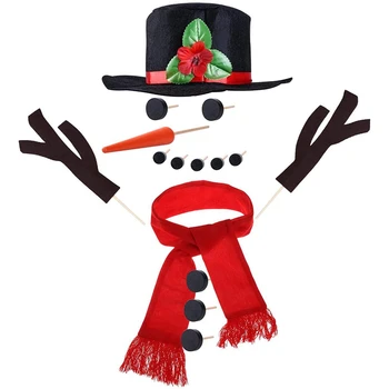 

16 Pcs Snowman Decoration Making Kit Christmas Gift Winter Outdoor Garden Fun Toys for Kids
