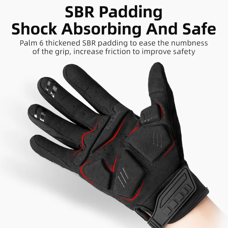 Cycling Gloves Autumn Winter Windproof SBR Touch Screen Bike Gloves MTB Breathable Full Finger Shockproof Sport ROCKBROS cycling gloves