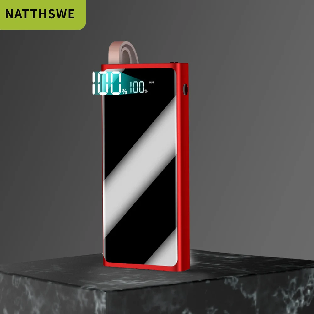 NATTHSWE 30000 мА/ч, ультра-большой Ёмкость мобильный Мощность банк Портативный цифровой Дисплей полимерный внешний Батарея с двойной Порты usb