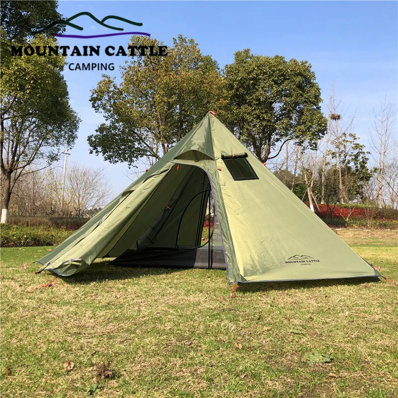 Ultralight Camping Teepee 3 4 Person Big Pyramid Tent Outdoor